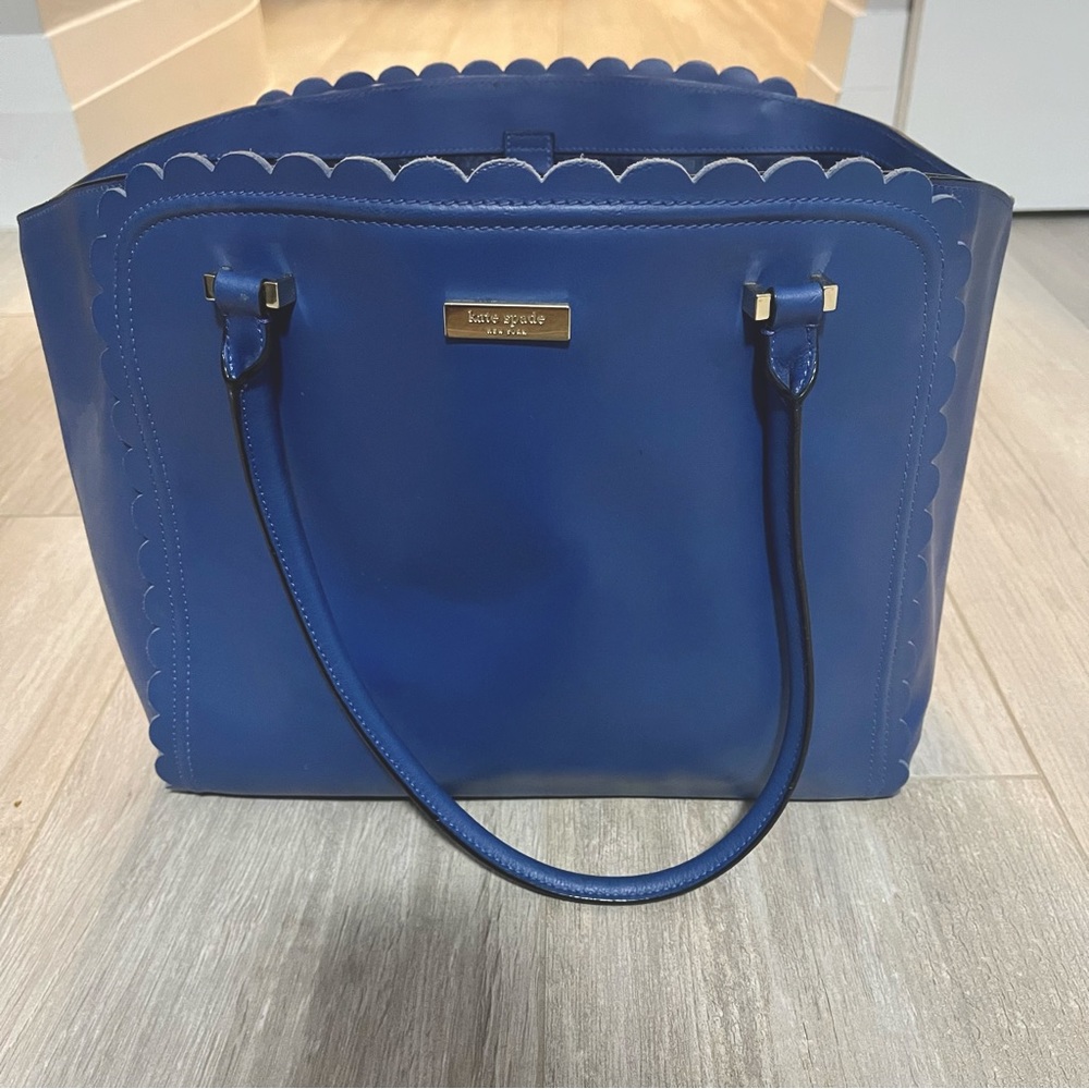 Large Kate Spade purple totel leather bag /purse